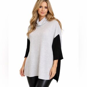 Duffy Cashmere Funnel Neck Poncho Sweater